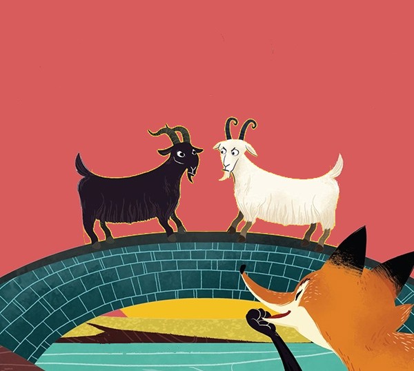 Hai con dê qua cầu